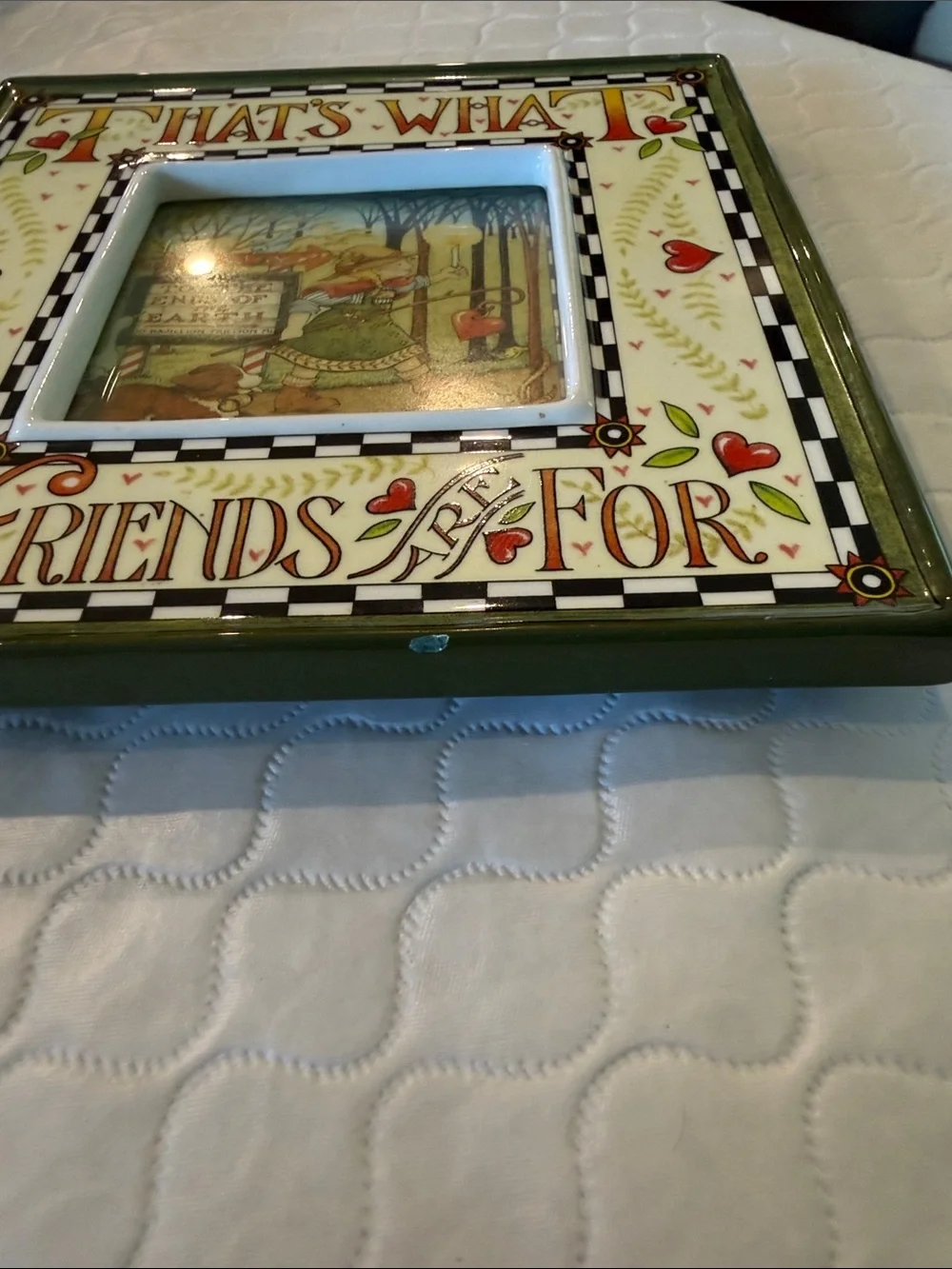 1994 Mary Engelbreit Ceramic Picture Frame – “That’s What Friends Are For